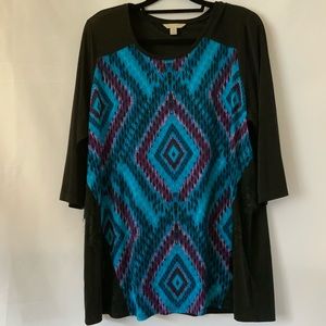 Laura Ashley  Top with Aztec Print
